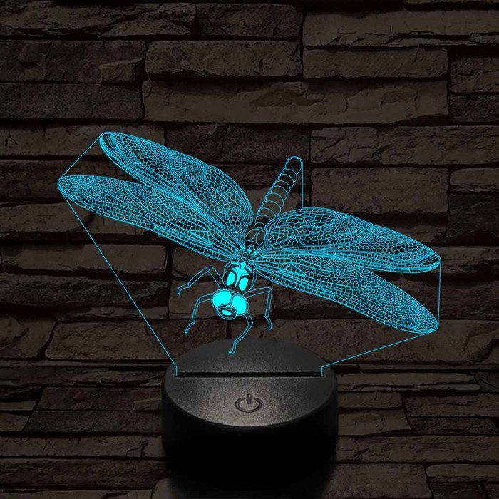 Szitakötő 3D led lámpa