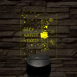 Cicák szép napot kívánnak 7 színű led lámpa