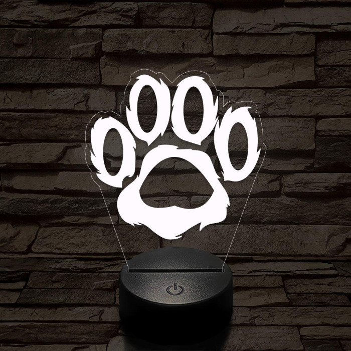 Mancs 7 színű 3D led lámpa