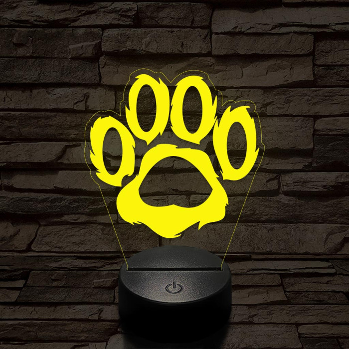 Mancs 7 színű 3D led lámpa