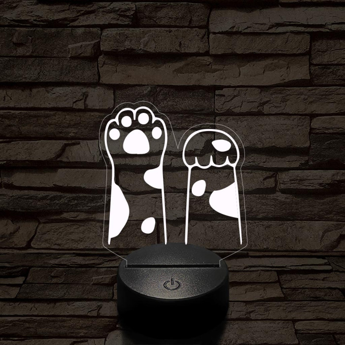 Nyújtózó mancsok  7 színű 3D led lámpa