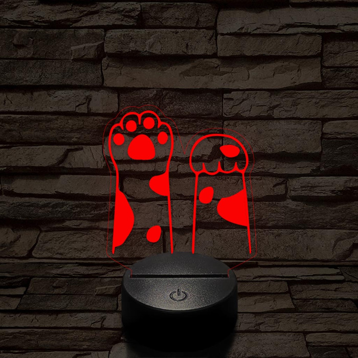 Nyújtózó mancsok  7 színű 3D led lámpa