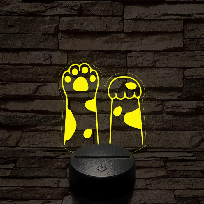 Nyújtózó mancsok  7 színű 3D led lámpa