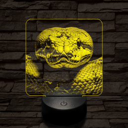 Kobra szemből első 7 színű valósághű 3D led lámpa