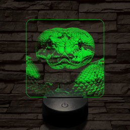 Kobra szemből első 7 színű valósághű 3D led lámpa