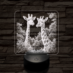 Zsiráf páros 7 színű valósághű 3D led lámpa