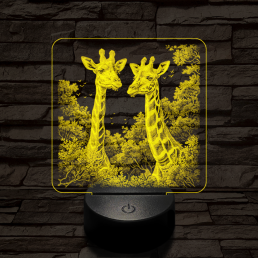 Zsiráf páros 7 színű valósághű 3D led lámpa
