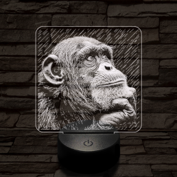 Gondolkodó majom 7 színű valósághű 3D led lámpa