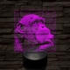 Gondolkodó majom 7 színű valósághű 3D led lámpa