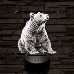 Kíváncsi medve 7 színű valósághű 3D led lámpa