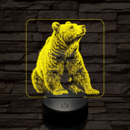 Kíváncsi medve 7 színű valósághű 3D led lámpa