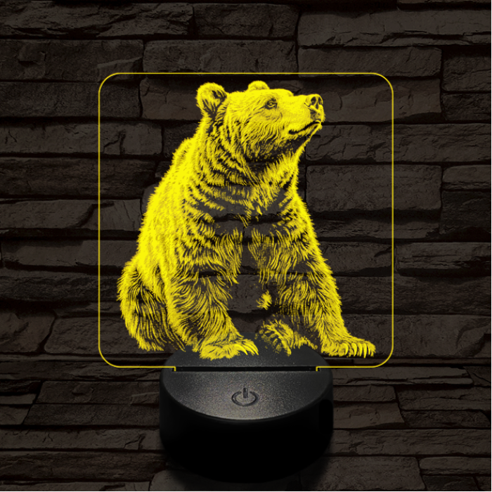 Kíváncsi medve 7 színű valósághű 3D led lámpa