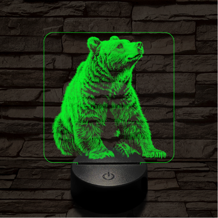 Kíváncsi medve 7 színű valósághű 3D led lámpa