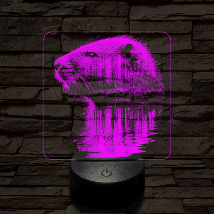 Hódolat 7 színű valósághű 3D led lámpa