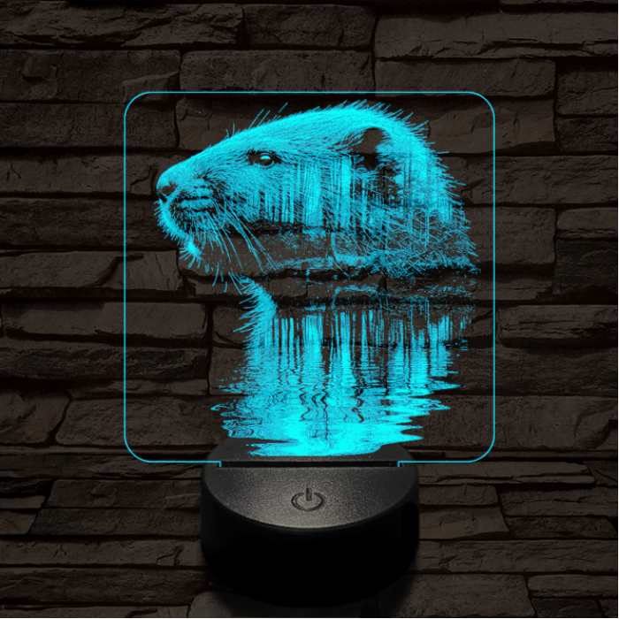 Hódolat 7 színű valósághű 3D led lámpa