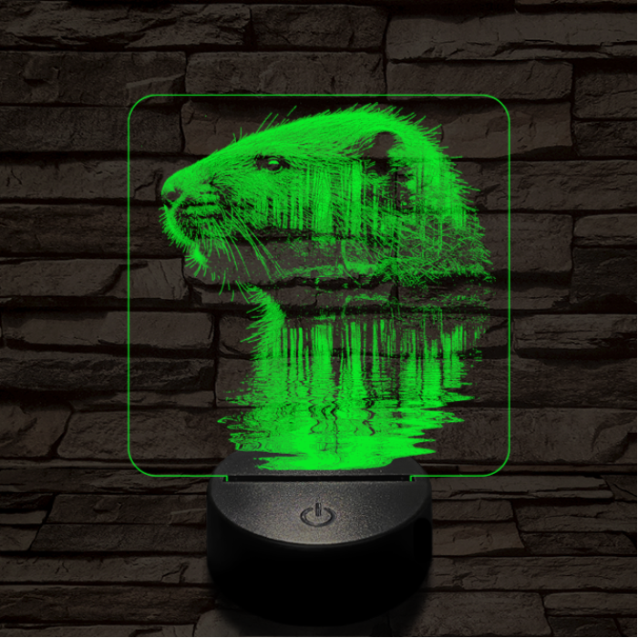 Hódolat 7 színű valósághű 3D led lámpa