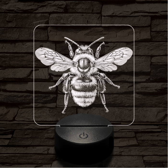 Méhecske a porondon 7 színű valósághű 3D led lámpa