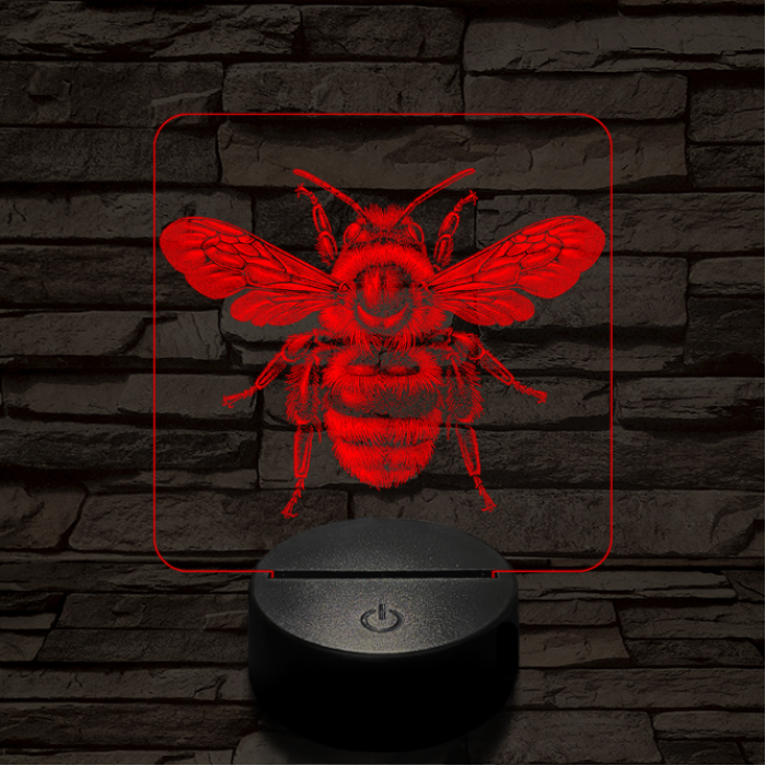 Méhecske a porondon 7 színű valósághű 3D led lámpa