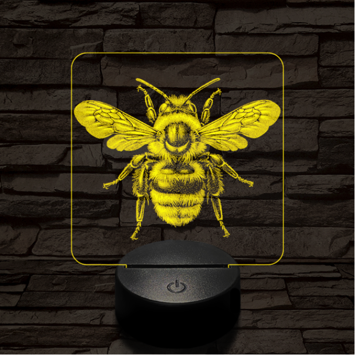 Méhecske a porondon 7 színű valósághű 3D led lámpa