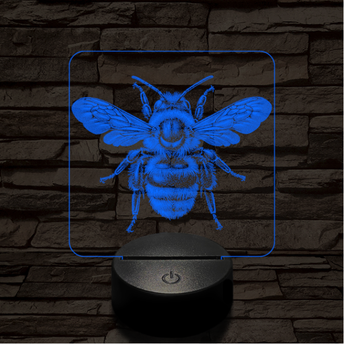 Méhecske a porondon 7 színű valósághű 3D led lámpa