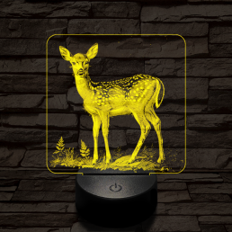 Szelíd őzike 7 színű valósághű 3D led lámpa