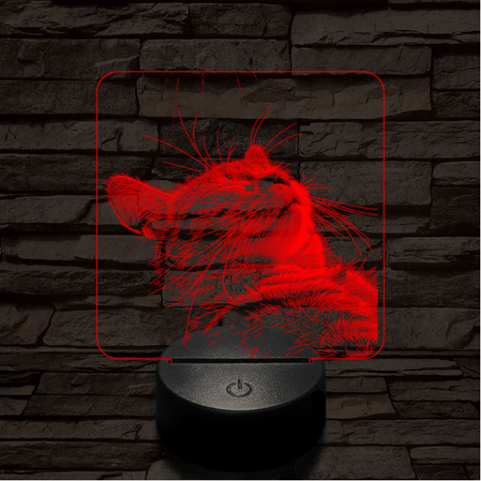 Macska kényelem 7 színű valósághű 3D led lámpa