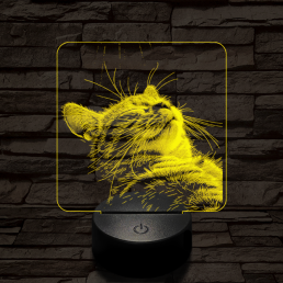 Macska kényelem 7 színű valósághű 3D led lámpa
