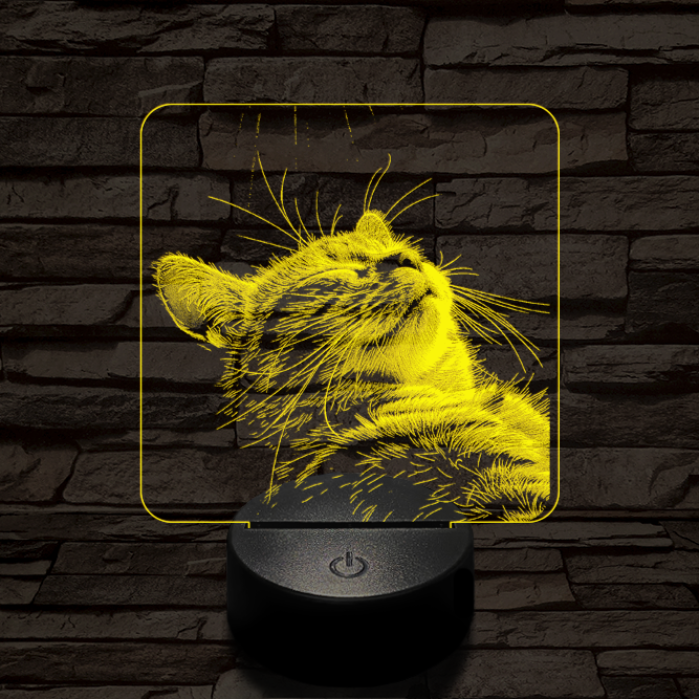 Macska kényelem 7 színű valósághű 3D led lámpa