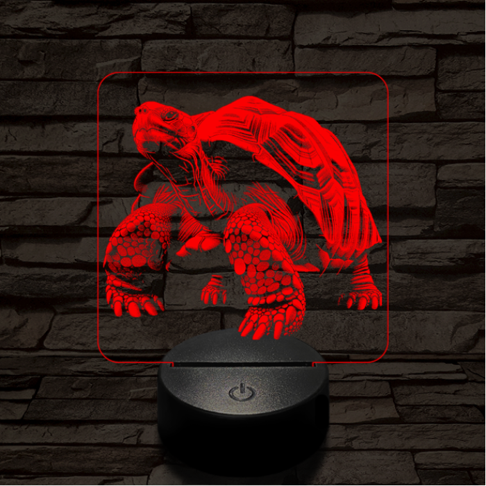 Óriásteknős 7 színű valósághű 3D led lámpa