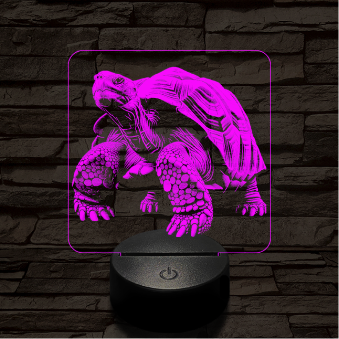 Óriásteknős 7 színű valósághű 3D led lámpa