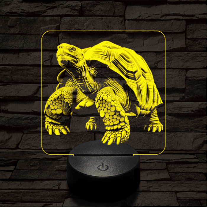 Óriásteknős 7 színű valósághű 3D led lámpa
