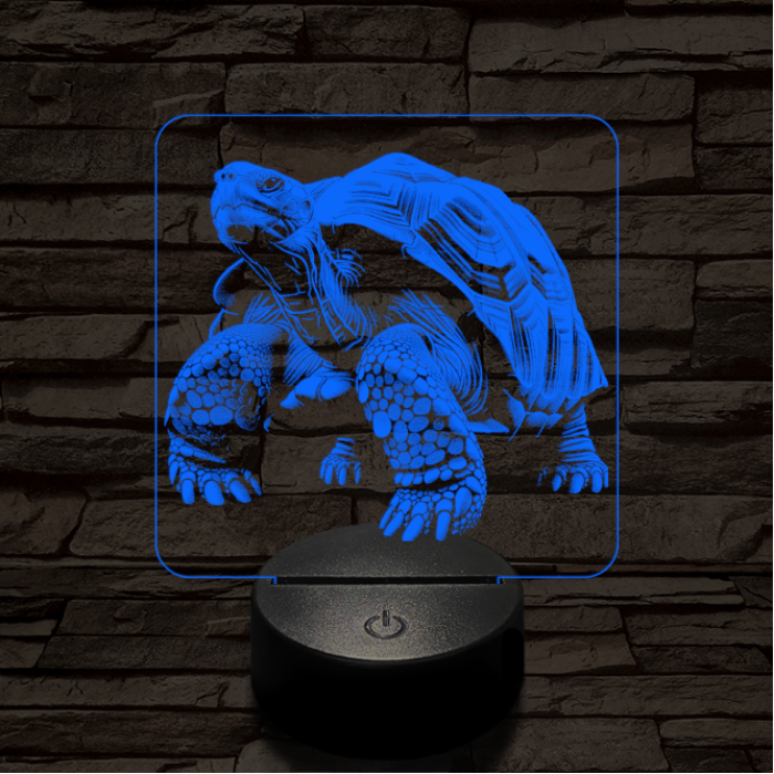 Óriásteknős 7 színű valósághű 3D led lámpa