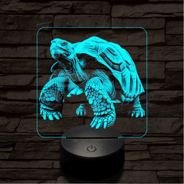 Óriásteknős 7 színű valósághű 3D led lámpa