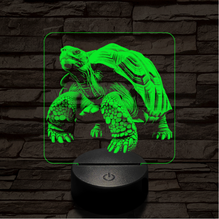 Óriásteknős 7 színű valósághű 3D led lámpa