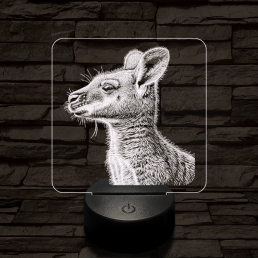 Kenguru portré 7 színű valósághű 3D led lámpa