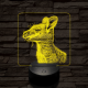 Kenguru portré 7 színű valósághű 3D led lámpa