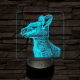 Kenguru portré 7 színű valósághű 3D led lámpa