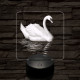 Hattyú a víztükrön 7 színű valósághű 3D led lámpa