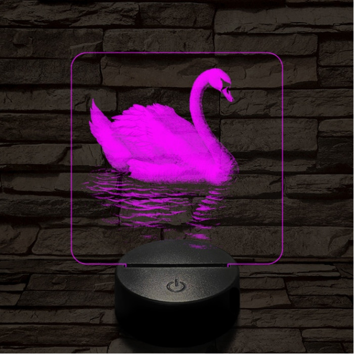Hattyú a víztükrön 7 színű valósághű 3D led lámpa