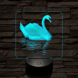 Hattyú a víztükrön 7 színű valósághű 3D led lámpa