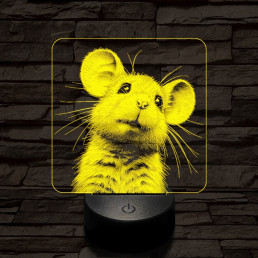 Kisegérke 7 színű valósághű 3D led lámpa