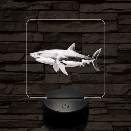 Cápa lopakodik 7 színű valósághű 3D led lámpa