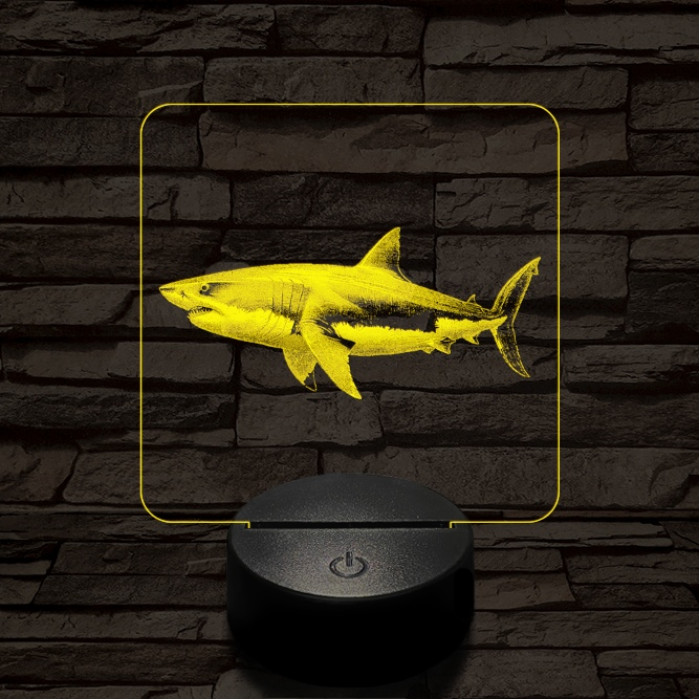 Cápa lopakodik 7 színű valósághű 3D led lámpa