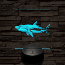 Cápa lopakodik 7 színű valósághű 3D led lámpa