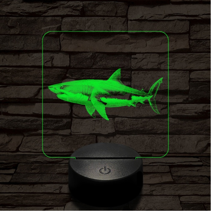Cápa lopakodik 7 színű valósághű 3D led lámpa