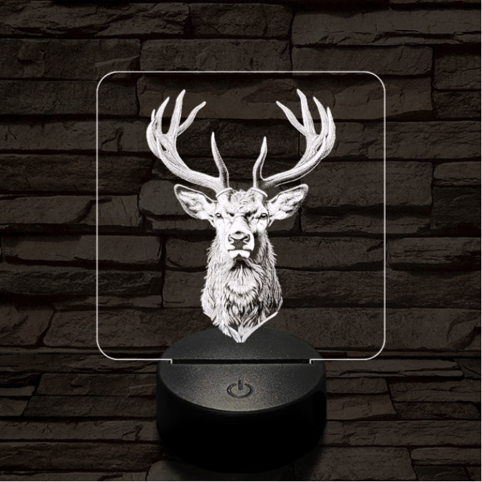 A csodaszarvas 7 színű valósághű 3D led lámpa