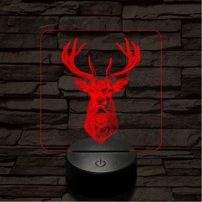A csodaszarvas 7 színű valósághű 3D led lámpa