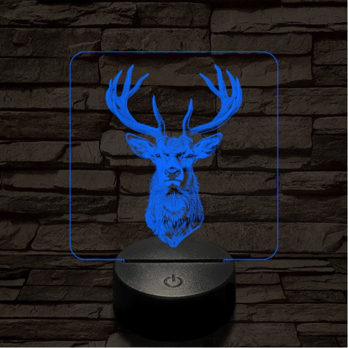 A csodaszarvas 7 színű valósághű 3D led lámpa