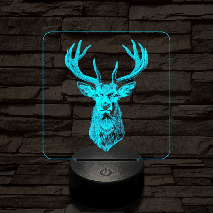 A csodaszarvas 7 színű valósághű 3D led lámpa