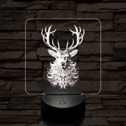 Bozontos szarvas 7 színű valósághű 3D led lámpa